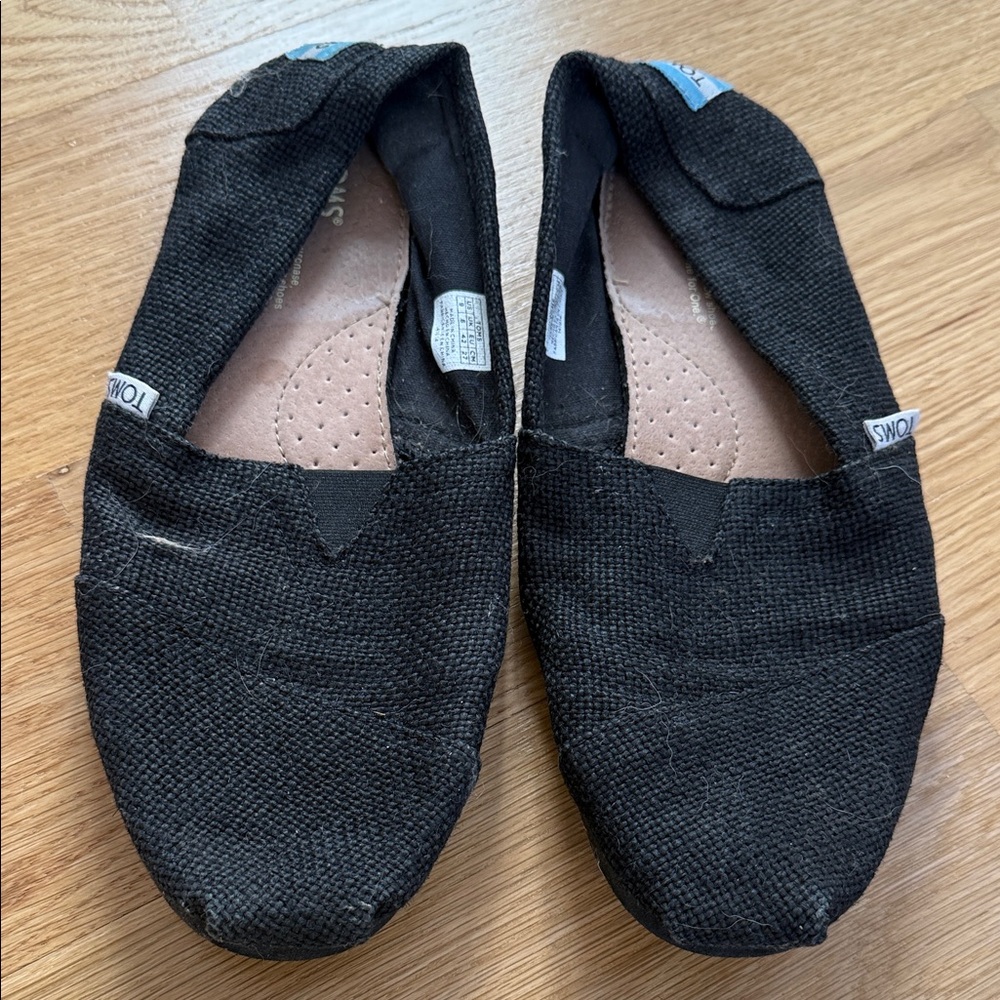 TOMS Classic Black Canvas Slip-Ons